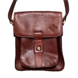 Patricia Nash Lari Oxblood Brown Leather Crossbody purse bag handbag boho